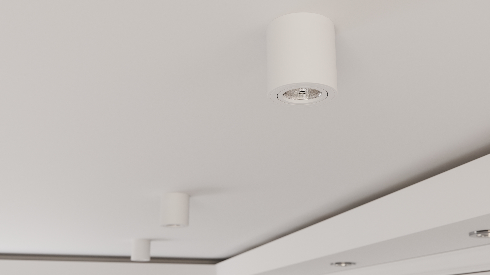 Surface luminaires, white tubes